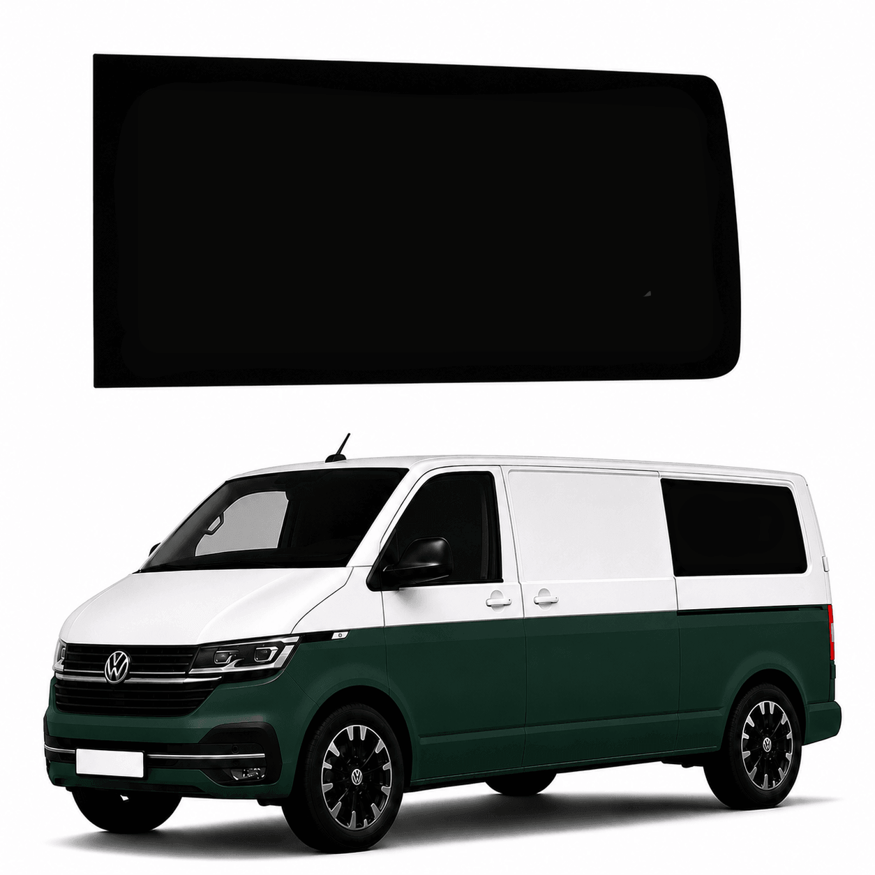VW Transporter T6 / T6.1 Rear Quarter Fixed Glass – Passenger Side LWB BLACKOUT