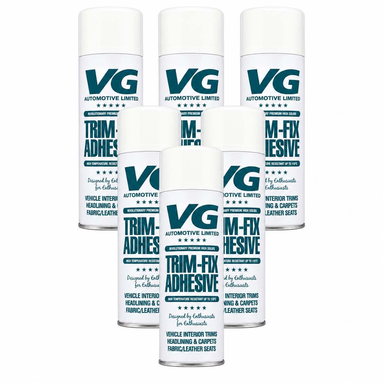 High Temperature Contact Adhesive Spray Glue – Trim Fix – Pack of 6