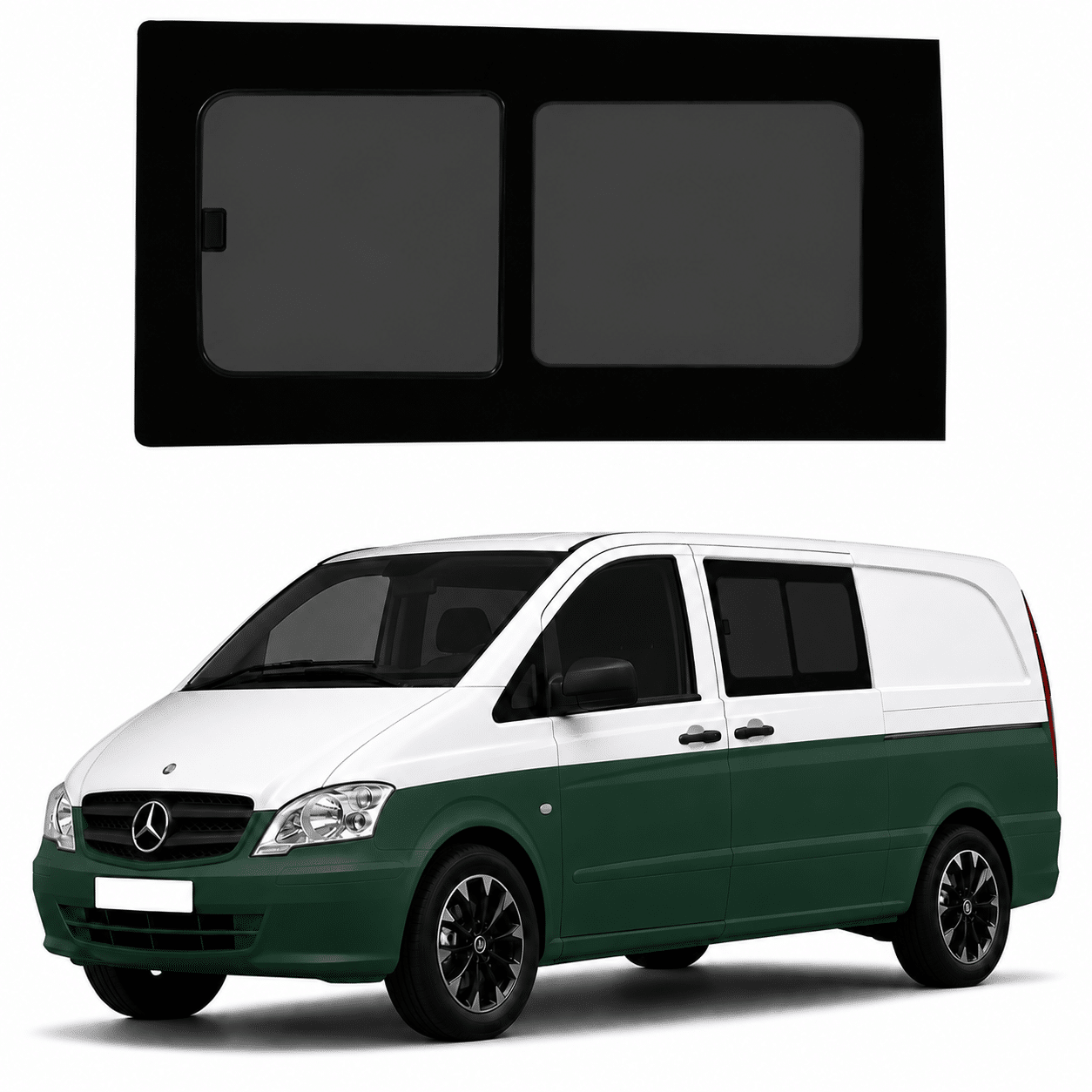 Mercedes Vito (2004–2014) Front Sliding Privacy Glass – Passenger Side