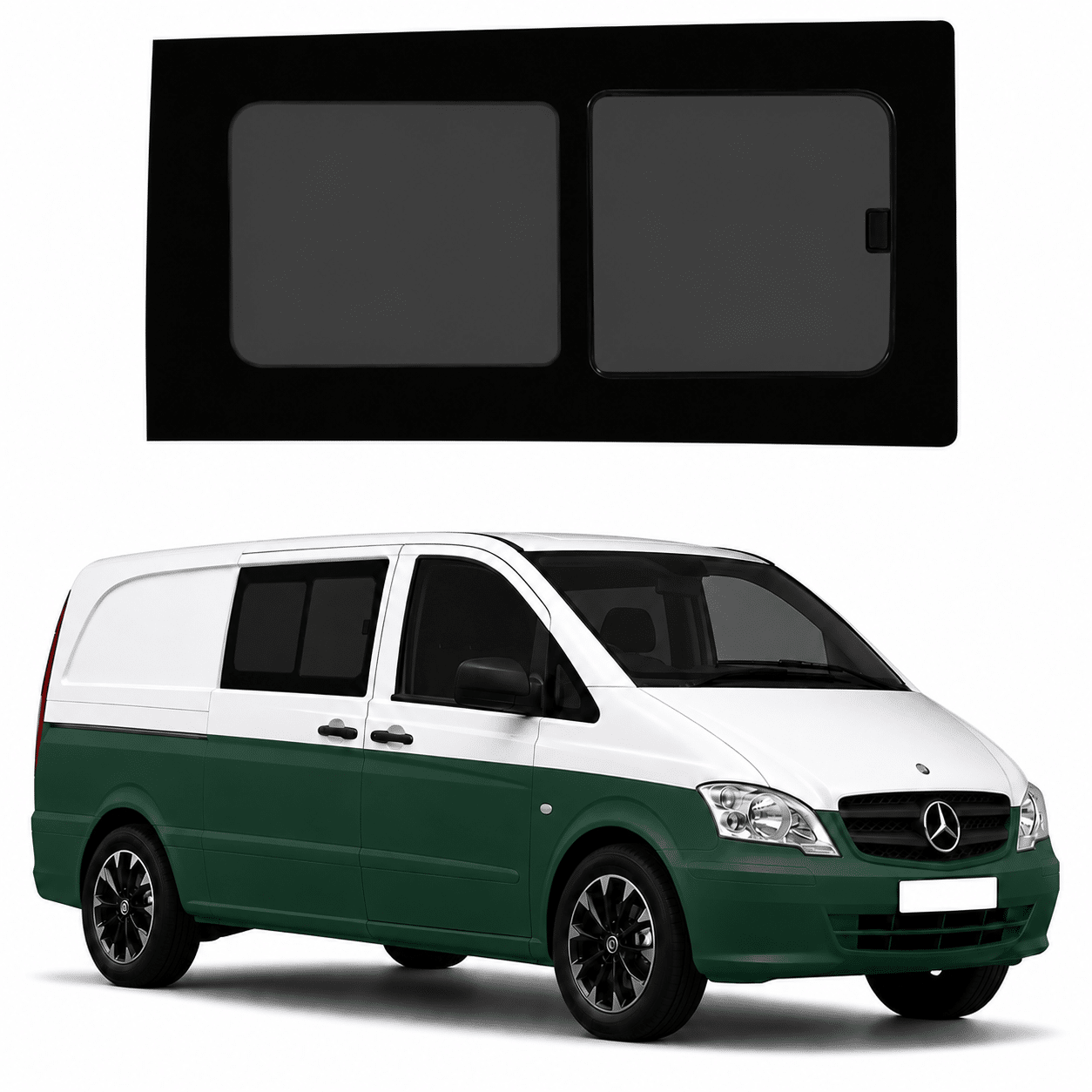 Mercedes Vito (2004–2014) Front Sliding Privacy Glass – Driver Side