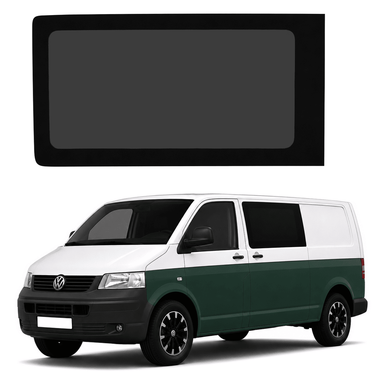 VW Transporter T5 / T5.1 Front Fixed Privacy Glass – Passenger Side