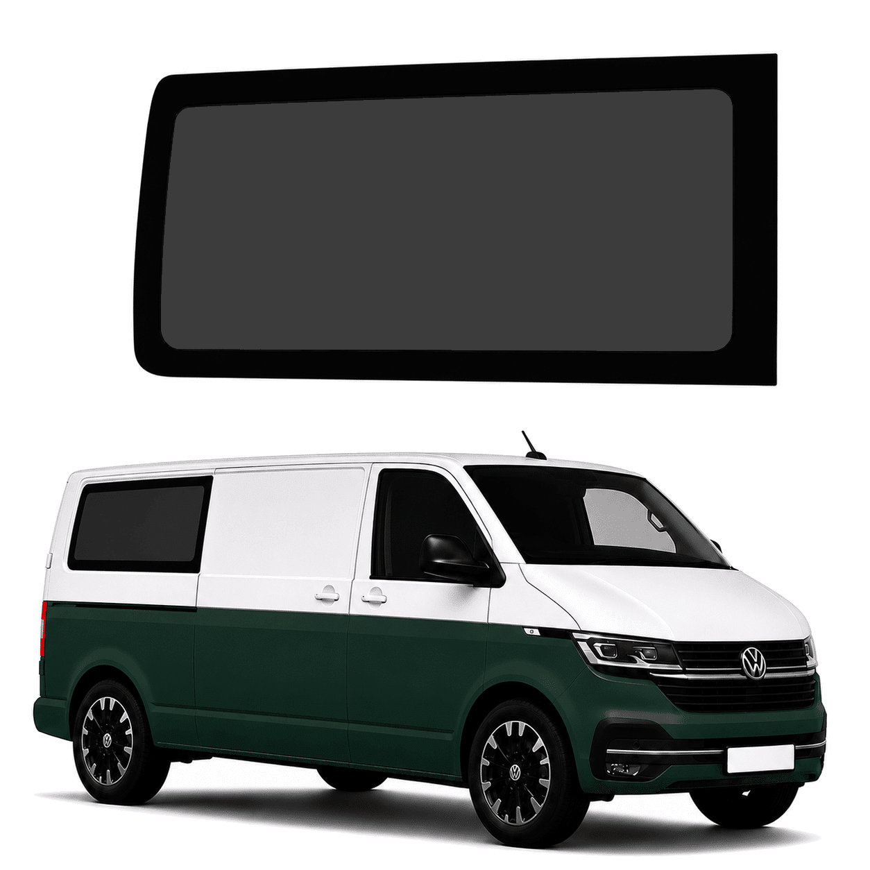 VW Transporter T6 / T6.1 Rear Quarter Fixed Privacy Glass – Driver Side LWB