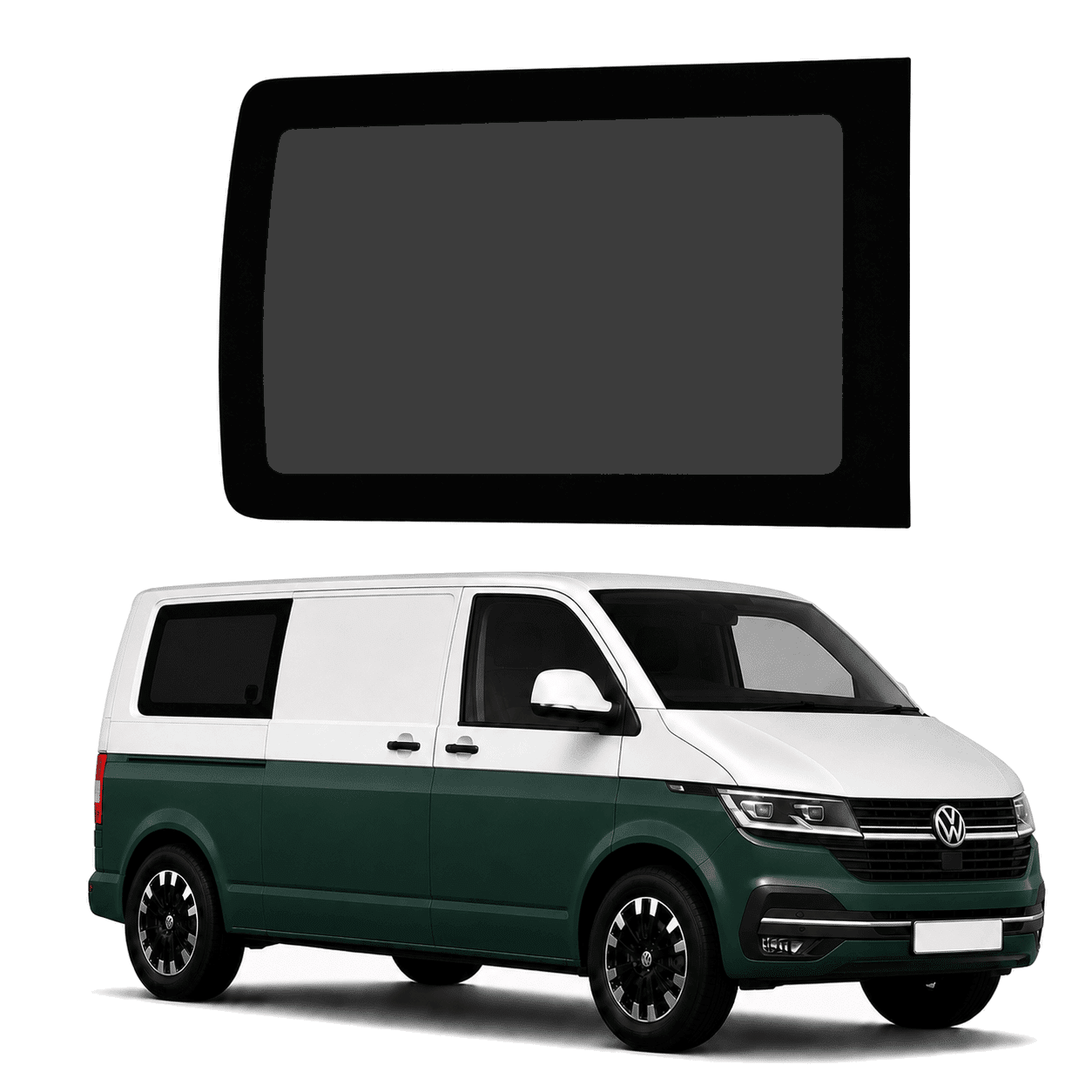 VW Transporter T6 / T6.1 Rear Quarter Fixed Privacy Glass – Driver Side SWB