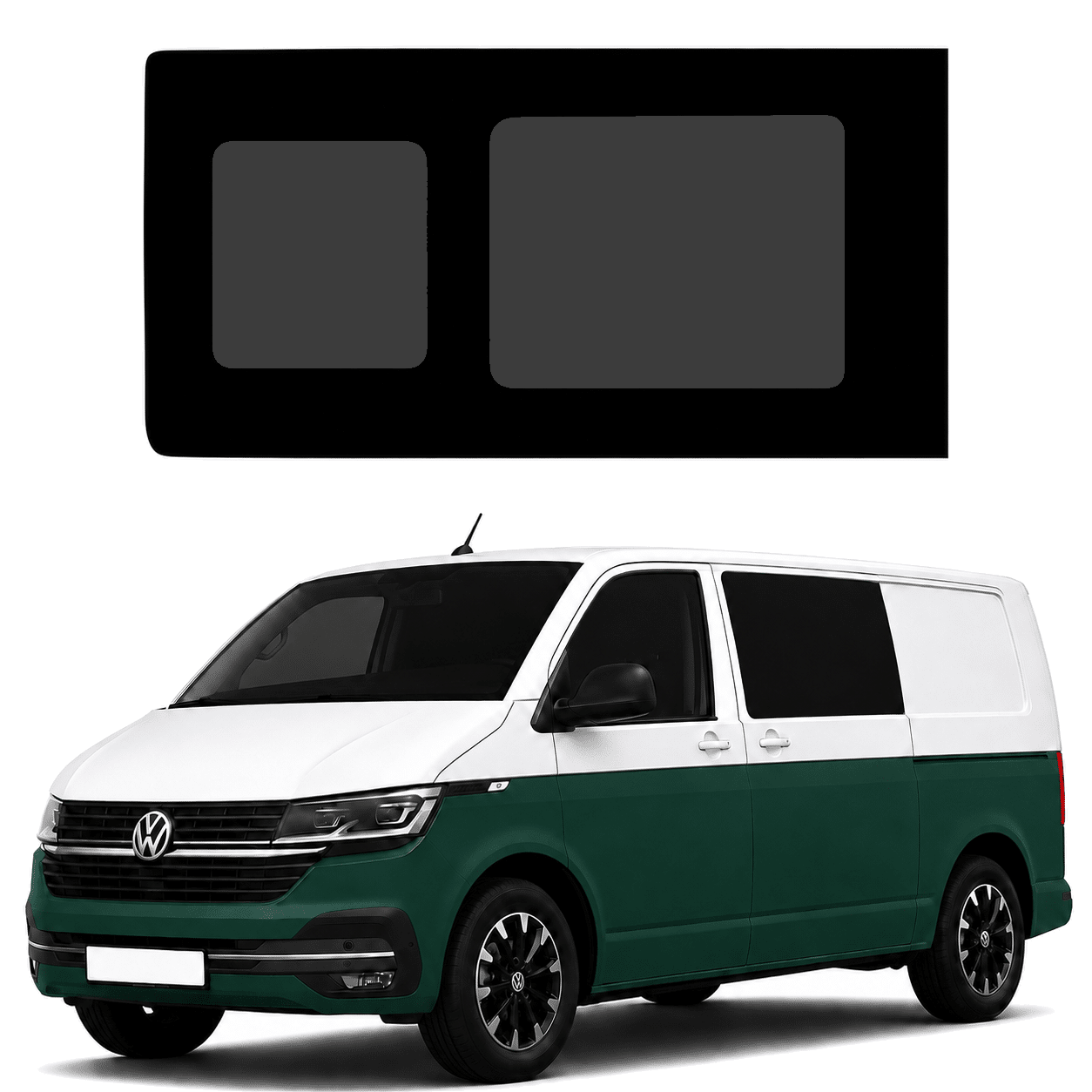 VW Transporter T6 / T6.1 Flush Sliding Privacy Glass – Passenger Side
