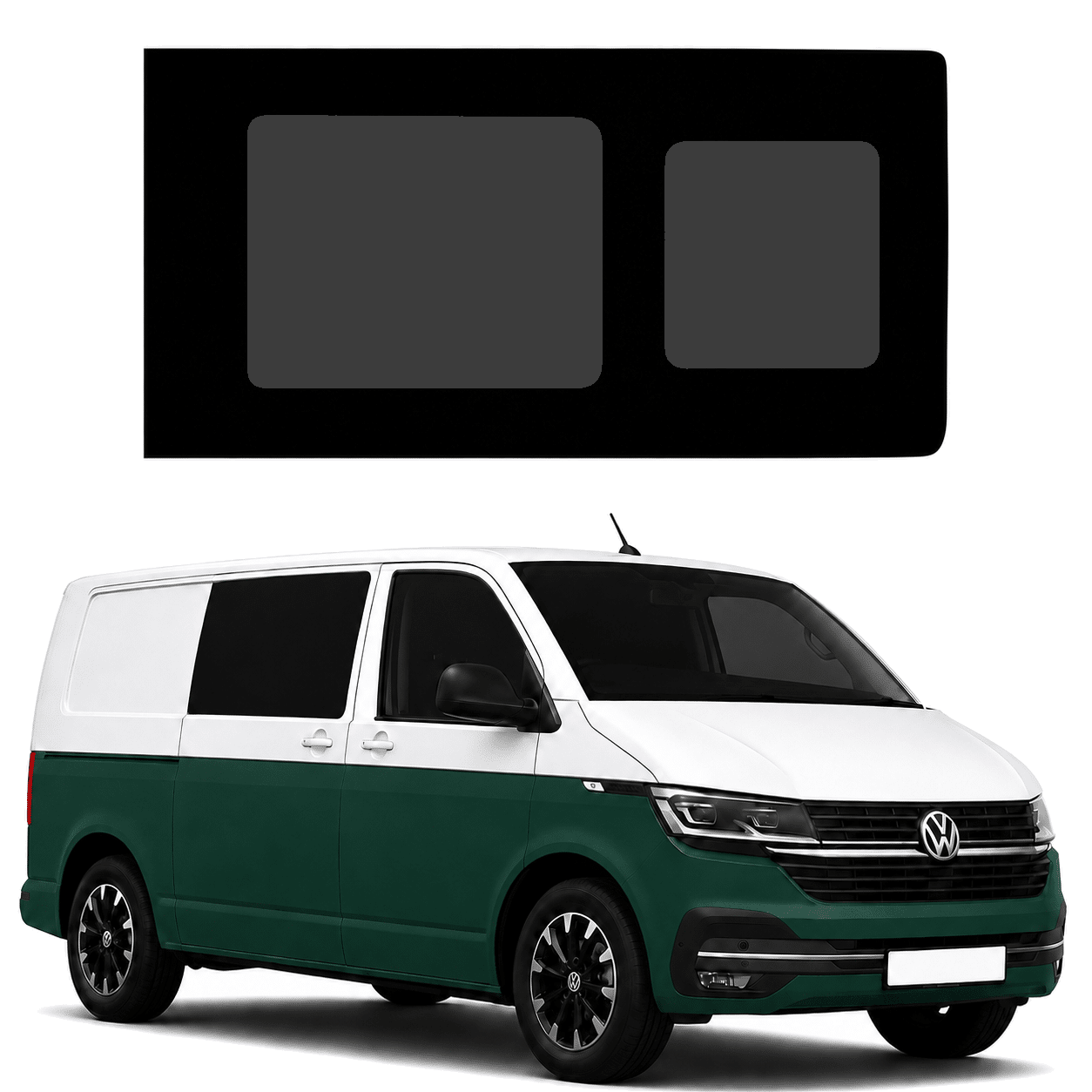 VW Transporter T6 / T6.1 Flush Sliding Privacy Glass – Driver Side