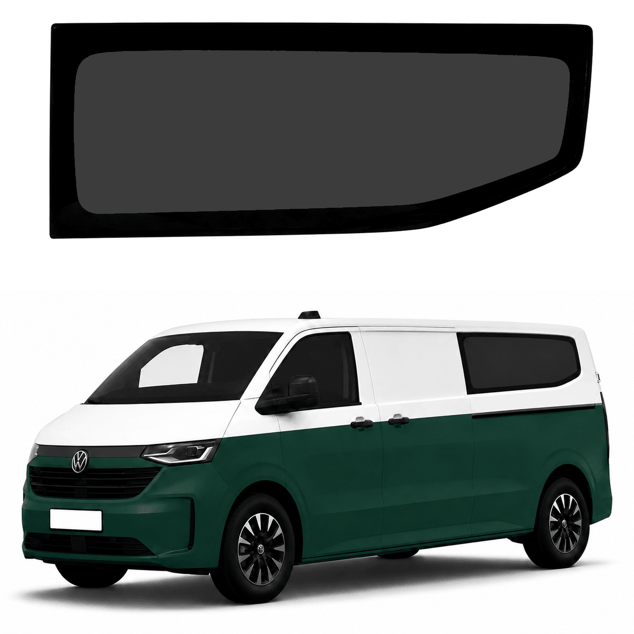 VW Transporter T7 Rear Quarter Fixed Privacy Glass – Passenger Side LWB