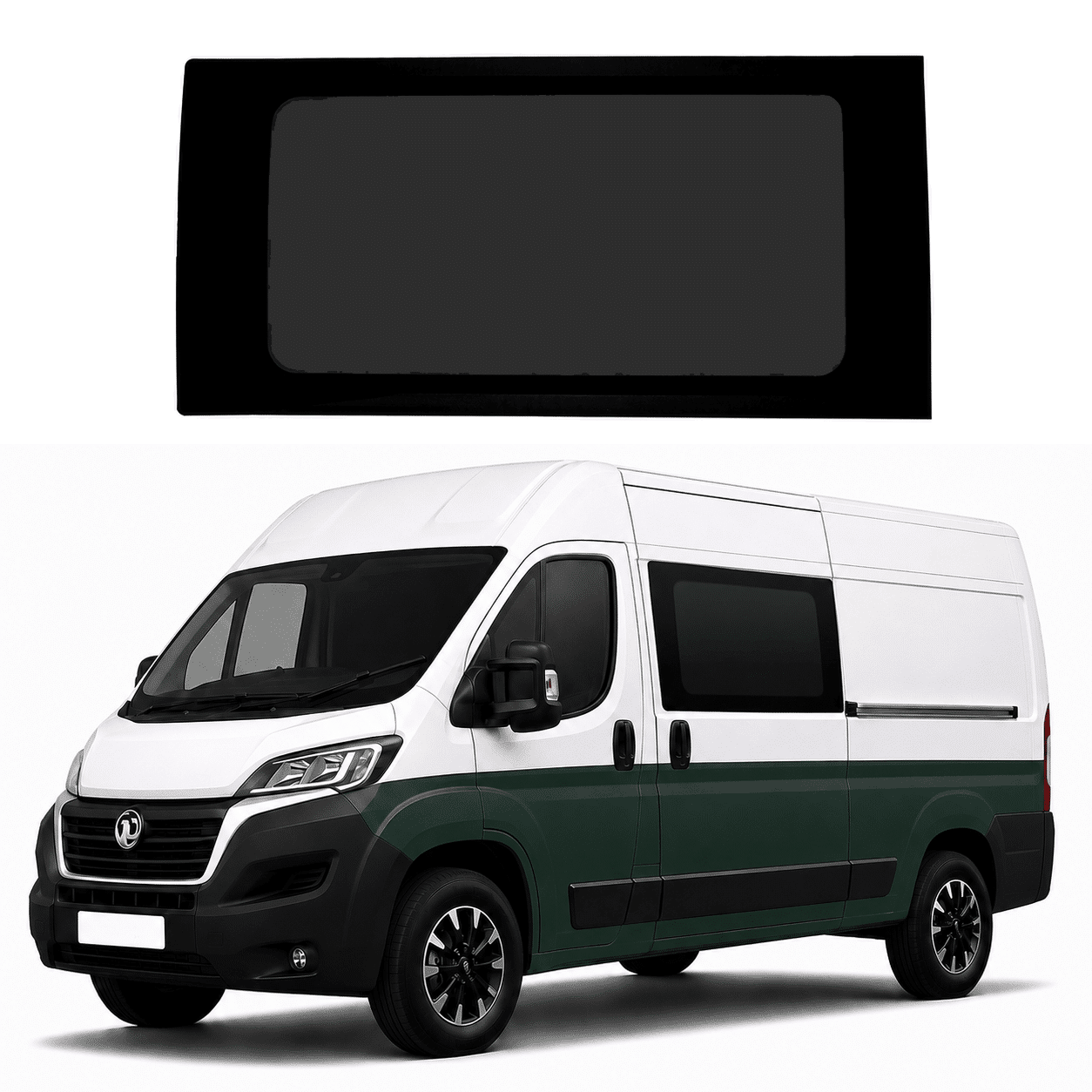 Boxer / Relay / Ducato / Movano Front Fixed Privacy Glass – Passenger Side