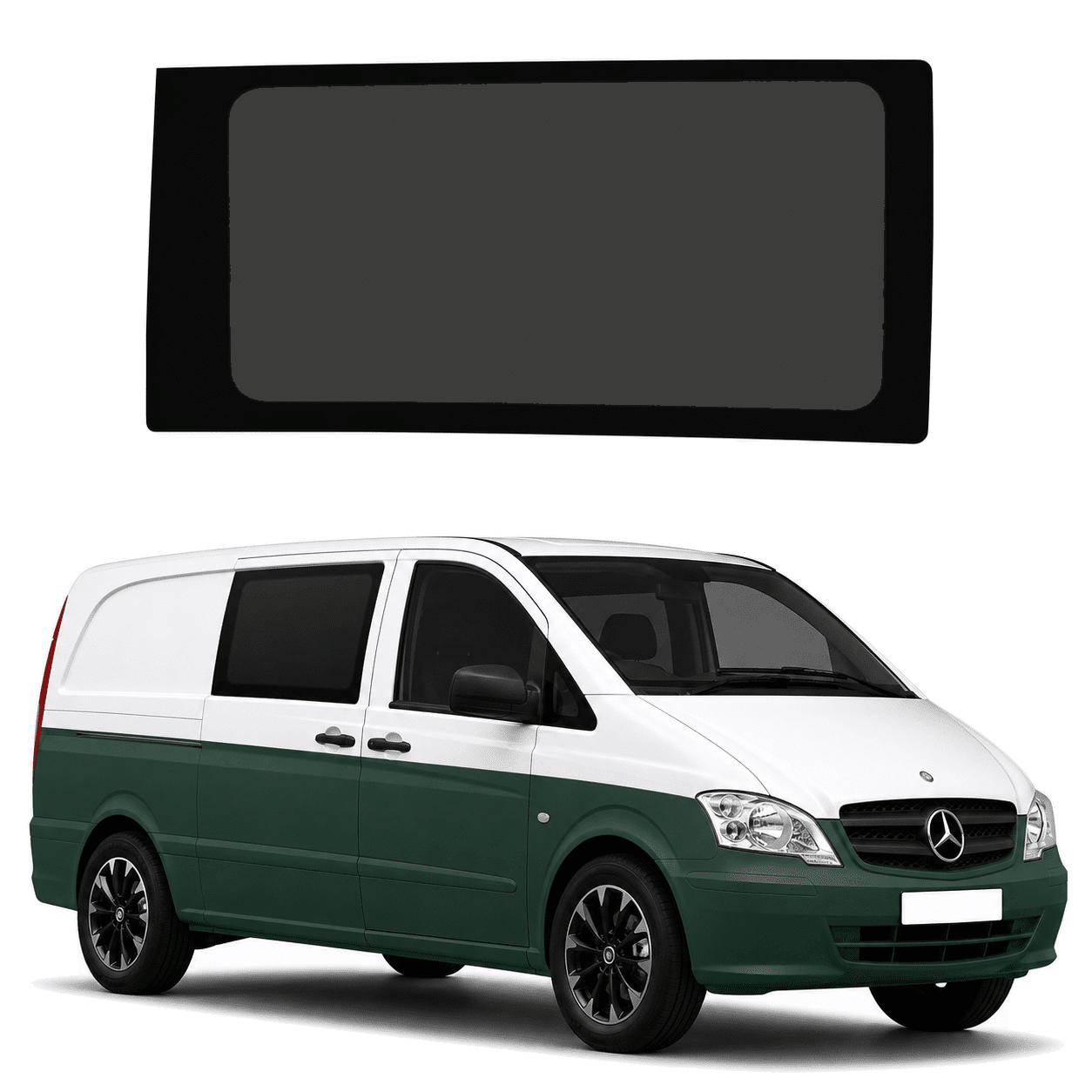 Mercedes Vito (2004–2014) Front Fixed Privacy Glass – Driver Side